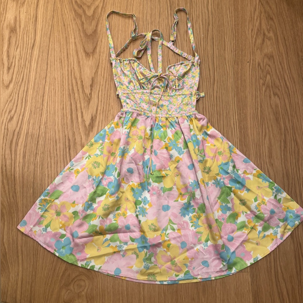 For Love & Lemons Emily backless floral mini dress - brand new with tags